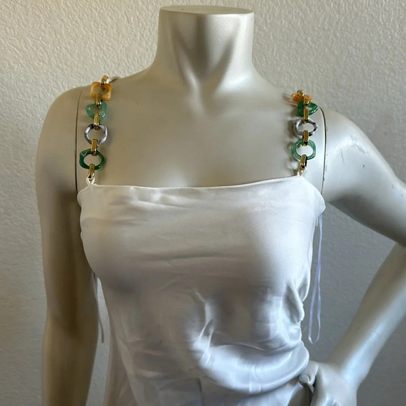 NWT ZARA Satin Camisole Dress with chain strap detail - Picture 6 of 11